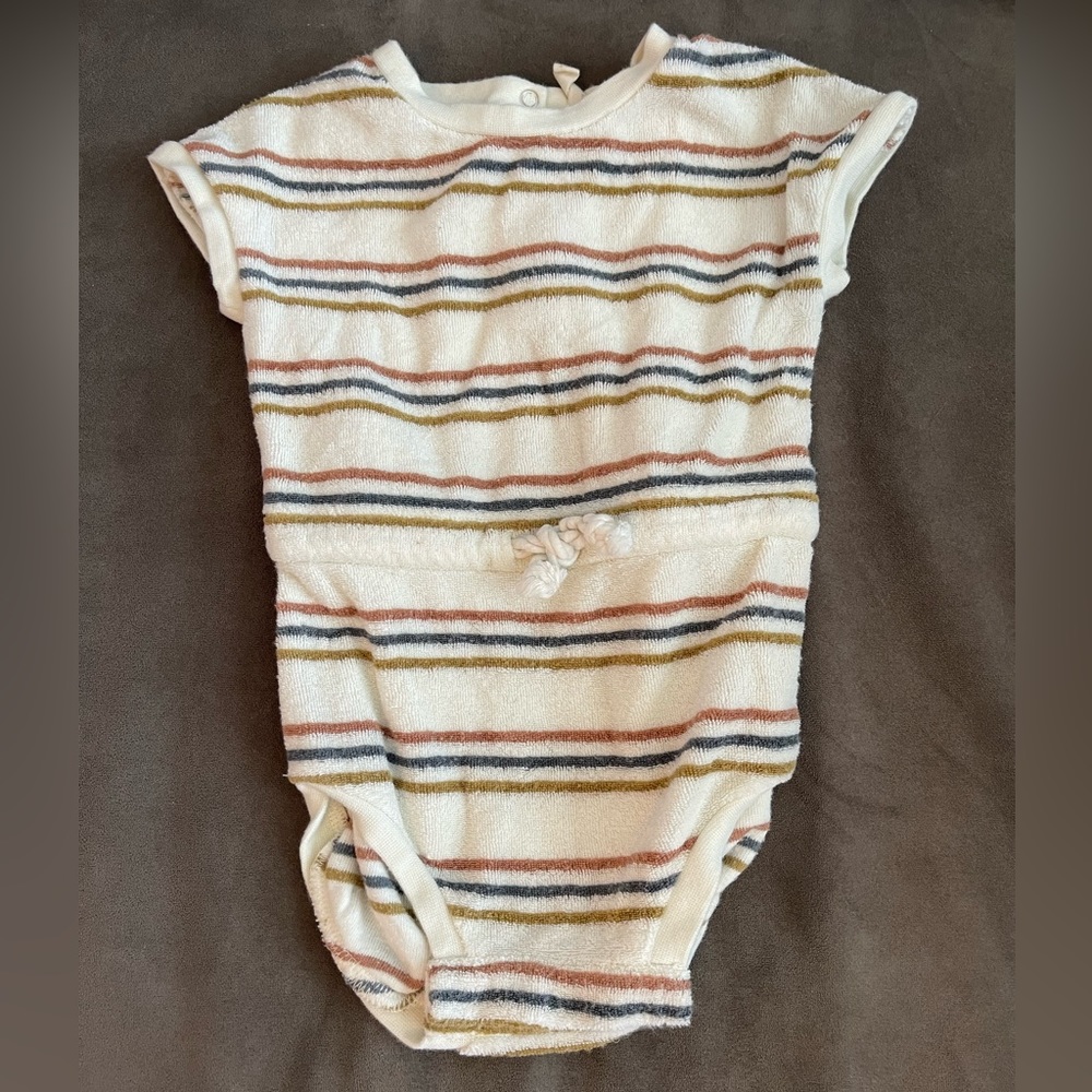 Terry Stripe Romper - Quincy Mae